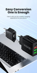 Elough 4.0mm US To EU Converter Plugs European EU To US America Travel Plug Adapter US to EU Power Adapter Electrical Plug