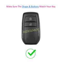 2B Silicone Car Key Case Cover Chain For Toyota Corolla Hatchback Cross Yaris Cross Prius Hilux Land Cruiser LC200 LC250 LC300