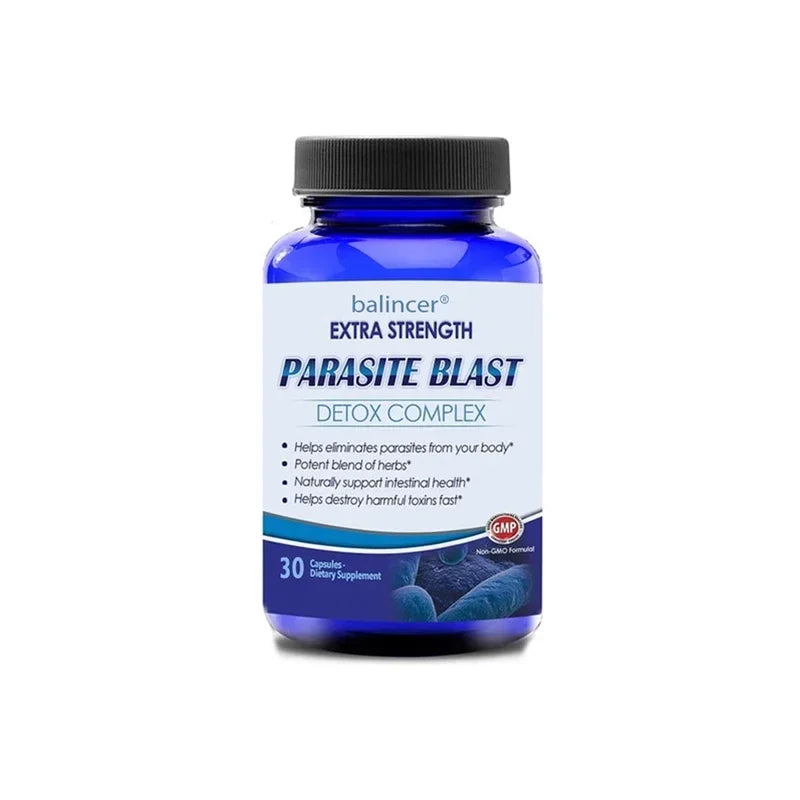 Antibacterial PARASITE BLAST, Removes All Body Parasites, Natural Gut Health, Cleans Colon Detox + Cleanse, Liver Immunity