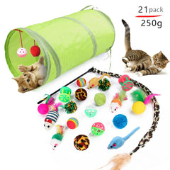 مجموعة ألعاب القطط المتنوعة من DualPet Kitten Toys، لعبة قطط مضحكة، عصا قطط من نبات السيزال، فأر، جرس، كرة، مستلزمات القطط، مجموعة من 20 قطعة
