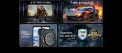 Cubot KingKong Power 3, Rugged Smartphone Android, 123dB Speaker, Helio G99,120Hz 6.72" Screen,Up to 24GB+256GB,10200mAh Battery