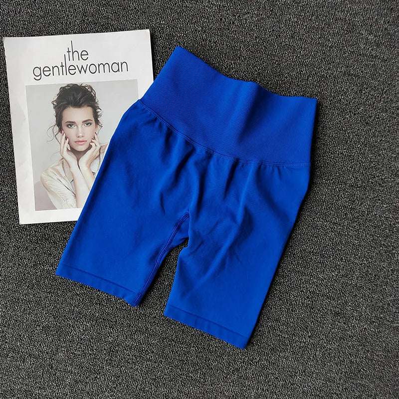 Summer Seamless Yoga Shorts High Waist Workout Shorts Women Sexy Booty Tummy Control Gym Leggings Breathable Running Shorts