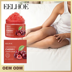 Cherry Sugar Body Scrub - Gentle Exfoliator For Smooth Skin - Hydrating & Nourishing - Sweet Scented Body Polish