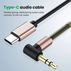 كابل صوت قابل للسحب من OLAF USB C إلى 3.5 مم لسيارة iPhone 15 كابل AUX بمقبس 3.5 مم إلى كابل مكبر صوت بمحول الكوع