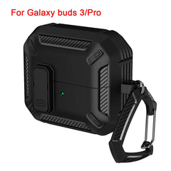 غطاء قفل أمان لهاتف Samsung Galaxy Buds 3 Pro Buds3 Buzz 3 Pro Case مقاوم للصدمات لهاتف Samsung Buds 3 Pro Sleeve مع خطاف