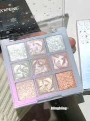 Christmas Snowflake 9-Color Eyeshadow Palette - Fine, Easy-To-Apply Powder With Sparkling Chameleon & Pearlescent Shades In Cora