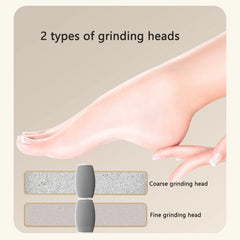 1 PC Electric Foot Grinder, Rechargeable Thick Leather Polishing Foot Grinder, and 2 Different Thickness Grinding Heads