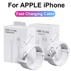 كابل USB أصلي بقوة 30 وات لأجهزة Apple iPhone 14 13 12 11 Pro Max 7 8 Plus XS XR شحن سريع USB C إلى كابل iOS ملحقات شاحن
