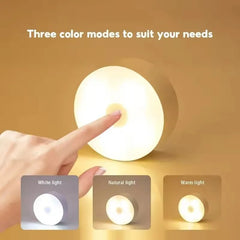 Mini LED Touch Sensor Night Lights USB Rechargeable Kitchen Bedroom Magnetic Base Wall Light Round Portable Dimming Night Lamp