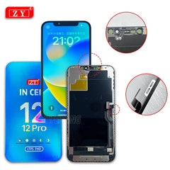 100% A ZY Incell لـ iPhone X XS Max 11 12 Pro Max 12Mini 13 Mini 14Plus مجموعة محول رقمي لشاشة اللمس LCD بديلة
