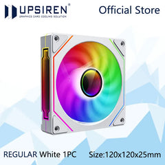 مروحة هيكل الكمبيوتر UPSIREN UF-1 PRISM 4 PRO 12 سم ARGB 4 Pin PWM مروحة تبريد هادئة 12 فولت حجم هواء كبير 45.2 CFM / 600-1500 دورة في الدقيقة