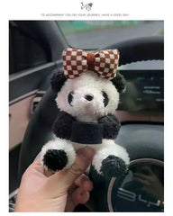 Car Interior Decoration Ornaments Car Mounted Gear Guard Decoration Panda Doll 2024 New Turn Signal Wiper Cartoon Doll
