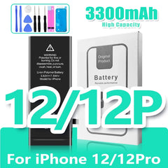 0 Cycle High Capacity Battery For iPhone 11 11Pro 12Pro 12 13 14 13Pro 14Pro Max Mini Phone Bateria + Free Tool Kit