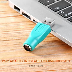 موصل محول من PS/2 أنثى إلى USB ذكر للوحة المفاتيح والفأرة