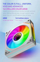مروحة هيكل الكمبيوتر UPSIREN UF-1 PRISM 4 PRO 12 سم ARGB 4 Pin PWM مروحة تبريد هادئة 12 فولت حجم هواء كبير 45.2 CFM / 600-1500 دورة في الدقيقة