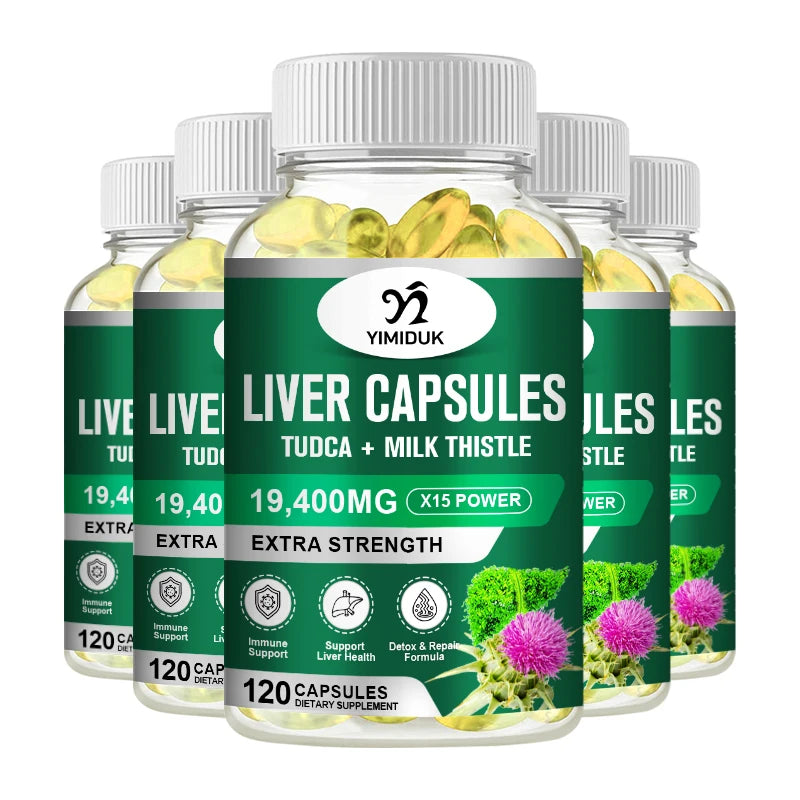 Liver Capsules Tudca + Milk Thistle Liver Detox and Cleanse for Health Promotes Liver Toxinremoval Antioxidant & Detoxifier