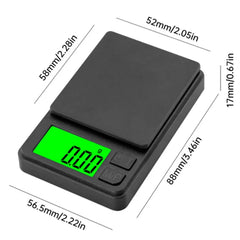 ميزان جيب دقيق 1000 جرام × 0.1 جرام - ميزان رقمي للجرامات والأطعمة والمجوهرات والأونصات/الحبوب مزود بشاشة LCD بإضاءة خلفية - ميزان صغير للسفر