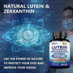 Lutein & Zeaxanthin, Saffron - Eye Vitamins, Eye Health Supplement for Adults, Glucomannan, Green Tea, Vision & Eye Support