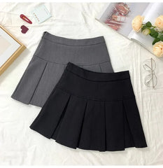Grey High-waisted Mini Dress For Women Slimming Versatile Anti-exposure A- line Skirt Design Sensibility Spring Autumn 2024 New