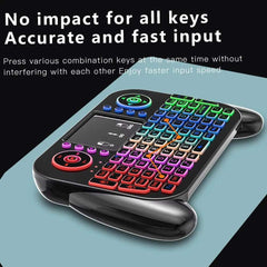 2.4G Wireless Keyboard with Touchpad RGB Backlit Keyboard Rechargeable Mini Keyboard Bluetooth 5.0 Keyboard for Android TV Box