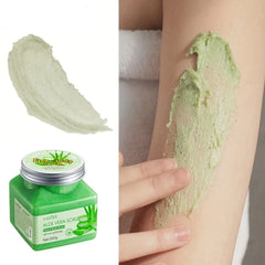 500g Aloe Vera Exfoliating and Purifying Scrub, Rich in Aloe Vera Extract, Unforward Skin, Fresh Fragrance, Long-Lasting Fragrance, Ice Cream Texture, Refreshing Skin Tactile, Rub Texture with Delicate Scrub Particles Can Eff