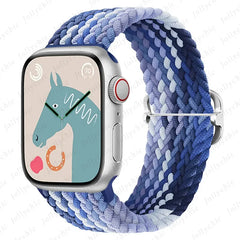 Braided Loop Strap For Apple watch Ultra Band 49mm 44mm 40mm 45mm 41mm 42mm 38mm Elastic Solo bracelet iWatch series9 8 7 6 se 3