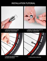 4Pcs Colorful LED Wheel Valve Lights Motorcycle Car Wheel Tire Valve Caps Universal Dustproof Bicycle Valve Cover