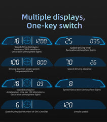 AD Car Speedometer With Alarm Water Temperature Meter G3 GPS / B3 OBD Head Up Display Accessories Auto Tachometer Clock Time