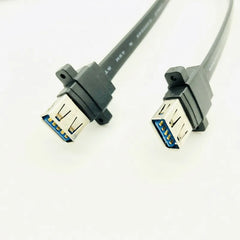H1111Z Connector USB 3.0 Panel Mount Dual Port USB 3.0 Female Screw Panel Mount to Motherboard 20 Pin Header Flat Cable Cord NEW