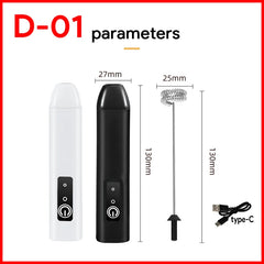 MINI Coffee Frother USB Rechargeable 3 Speeds Foam Maker Coffee Milk Mixer Electric Handle Blender Egg Beater Hot Cooking Tools