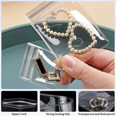 10-100pcs PVC Self Sealing Plastic Jewelry Zip Lock Bags Reclosable Thick Transparent Ziplock Gift Packaging Storage Pouches