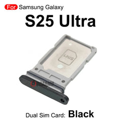قطعة بديلة لحامل بطاقة SIM المزدوجة لهاتف Samsung Galaxy S25Ultra، باللون الأسود والفضي والذهبي