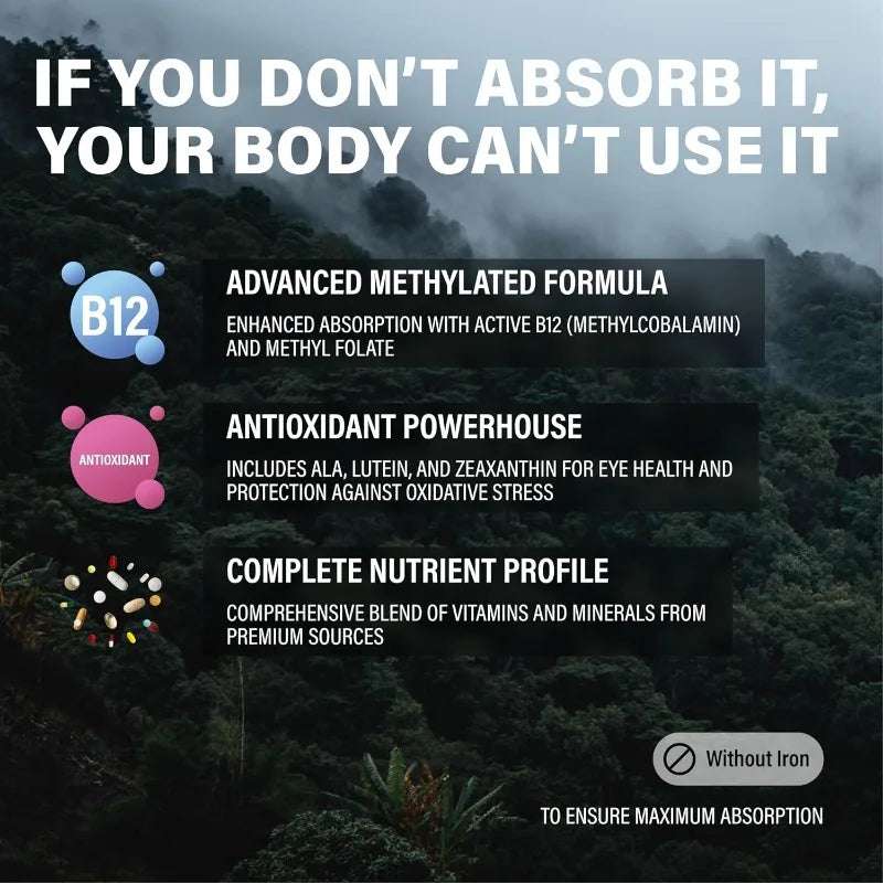 Male and female wild methylated multivitamins | Folic acid, vitamin C A、K2、D、E、 Choline, biotin, coenzyme Q10, etc