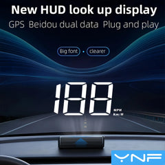 عداد سرعة عالمي للسيارة HUD GPS شاشة عرض أمامية سرعة الزجاج الأمامي عرض سرعة KMH شاشة رقمية للسيارات والشاحنات والسيارات