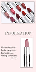 أحمر شفاه Langmani Silver Tube Matte Lipstick Non Staying Cup Makeup أحمر شفاه متوفر بـ 8 ألوان