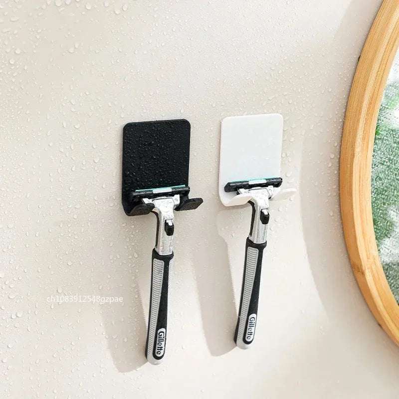 1/2/4PCS Adhesive Razor Holder Wall Mounted Bathroom For Shower Hook Rack Shaver Holder Plastic Hook Holder Razor Rack
