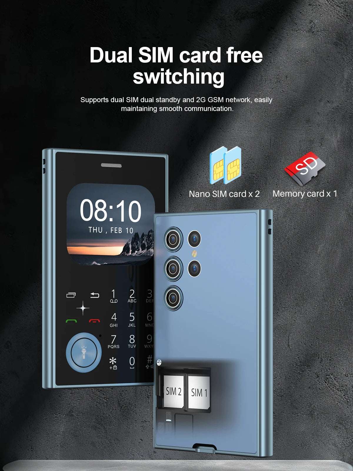 New SERVO V8 Card Cellphone 2G GSM FM Radio Magic Voice MP3 Player Dual SIM Fashion Functional Small Mobile Phone Headphone Jack