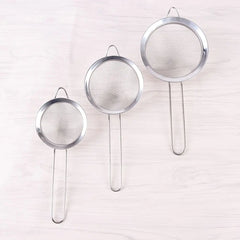 Flour Strainer Mesh With Handle Diameter7/8/10/12/14/16/18/20/22cm Stainless Steel Colander Tea Sifter Kitchen Sieve Filter Tool