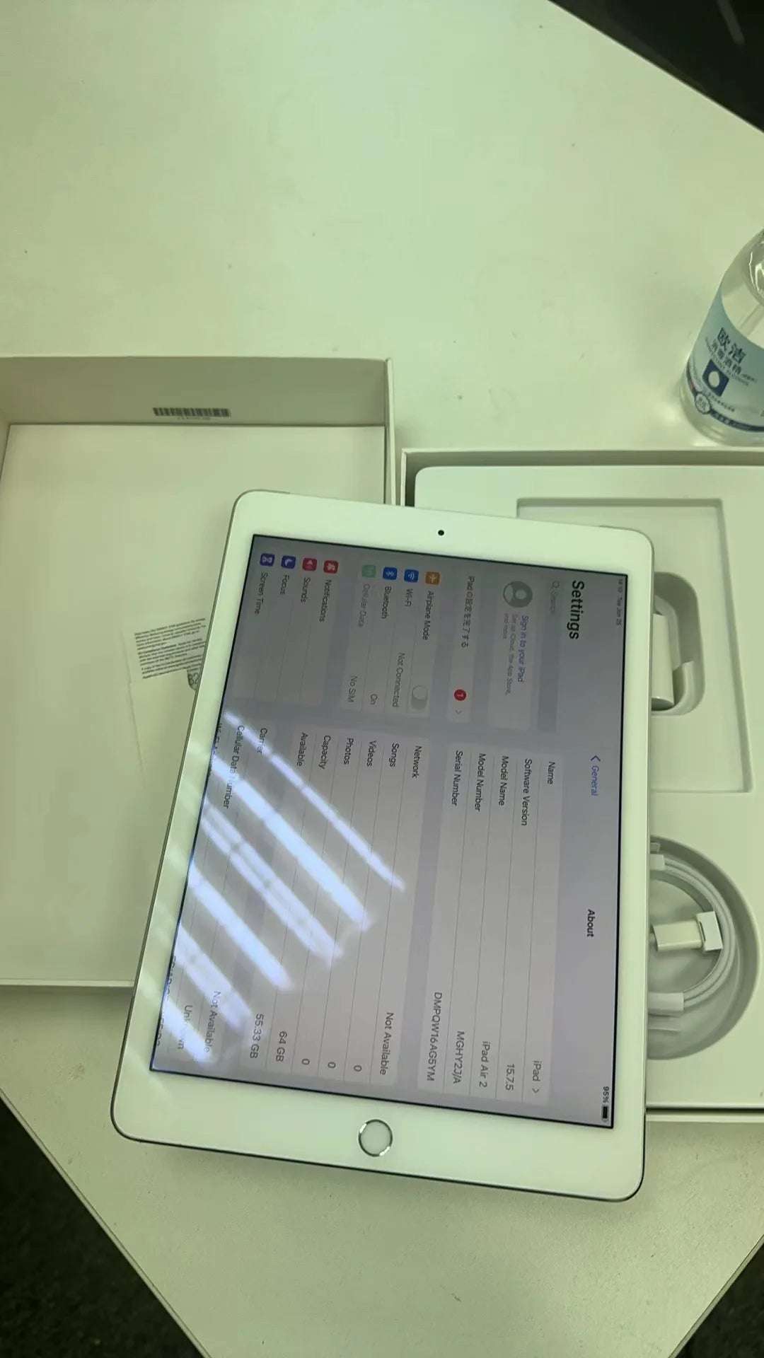 95% New Original Apple iPad Air 2nd Gen 3G/Cellular+Wifi 16GB ROM 2GB RAM 9.7'' iOS 8.1 IPS LCD Unlocked Apple Tablet