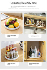 1/4Pcs 360 Rotatable Anti Sliding Kitchen Condiment Rotatable Storage Rack Tableware Cabinet Round Multi Functional Storage Rack