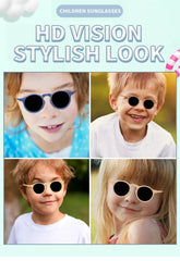 2023 New Children Round Solid Frosted Sunglasses Kids Outdoor Sun Protection Acrylic UV400 Glasses Boys Girls Polarized Glasses