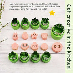 9PCS/Stainless steel Cookie and Vegetable Cutting Set - Mini fruit and cookie embossing molds for children's baking