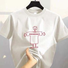 Summer Casual Cotton ort Sve T-irt Men Women Couple Tops Faionable Pure Cotton UV Protection Clothing