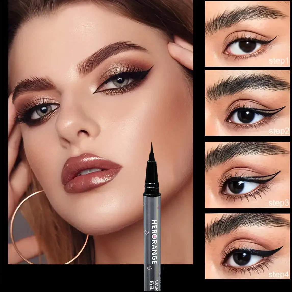 0.01mm ultra-fine precision waterproof liquid eyeliner, black, quick-drying, anti-smudge, anti-sweat, long-lasting eye-slimming