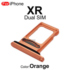 قطعة واحدة من حامل بطاقة SIM لهاتف Apple iPhone XR، حامل درج من الألومنيوم بفتحة واحدة مزدوجة، قطع غيار بديلة