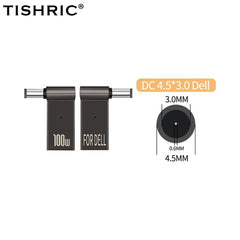 TISHRIC Laptop Power Charger Supply Connector Adapter PD 100W 5A  USB Type-C Female to DC Male For HP/Lenovo/DELL