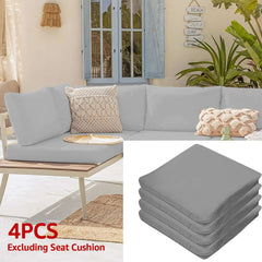 4Pcs Patio Cushion Cover 24×24in Waterproof Sofa Seat Cushion Covers Replacement Elastic Protector Minimalist Outdoor Cushion