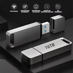 New 16TB Flash Drive USB 3.2 High Speed Transfer Type C U Metal Flash SSD Portable Mini Flash Drive Memory Waterproof U Drive