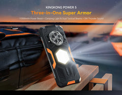 Android 15 Смартфон Cubot King Kong Power 5, 6.88" 120Hz Screen, 15300mAh Battery, 16GB RAM (6+10) 128GB ROM,MTK G100 5W Speaker