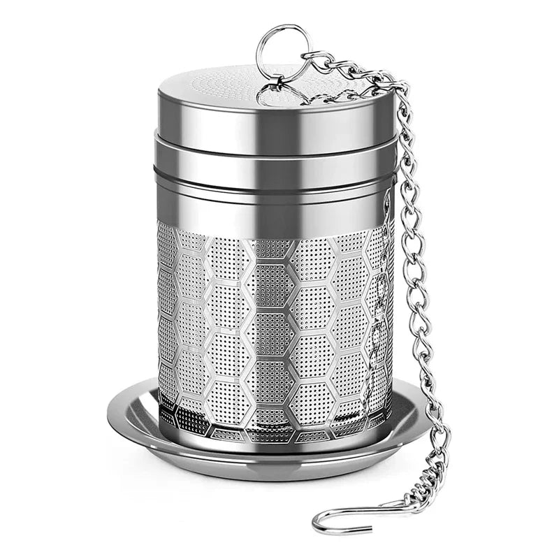 1pc Tea Infuser, Extra Fine Mesh Tea Strainers for Loose Tea, Stainless Steel Tea Strainer with Extended Chain Hook